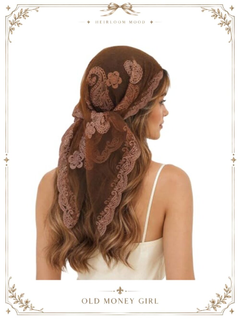 Lace Floral Headband Scarf Women Hair Accessories Vintage